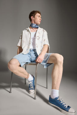 Yumu_ak Dokulu Baggy Fit Bermuda Jean _ort - Defacto фото 3