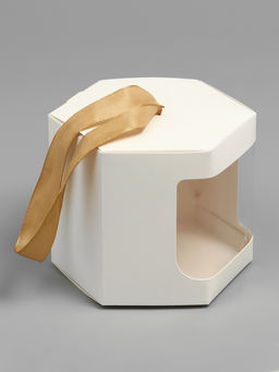 Цена за 10 шт. Коробка шестигранная, с окном, белая, 10 х 10 х 10 см - UPAK LAND фото 4