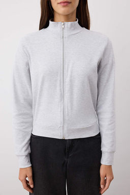 Lacivert Fermuarl? Slim/Vucuda Oturan Orme Sweatshirt TWOSS25SW00006 - Trendyolmilla фото 3