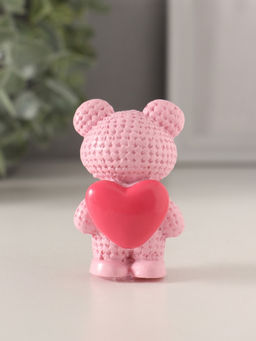 Набор фигурок полистоун Вязаный мишка с большим сердцем, 4 шт., 2.7?4?6 см