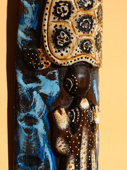 Маска «Абориген и ящерица», 50×12×5.5 см, дерево, МИКС