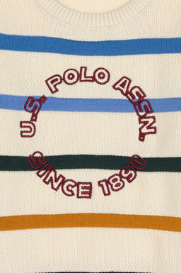 Erkek _ocuk Krem Bisiklet Yaka Kazak - U.s. polo assn фото 4