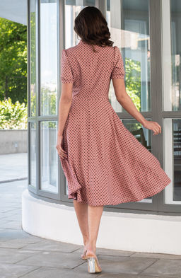 Романтичное платье пудровый/горошек - Donna saggia фото 4