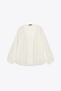 RUSTIC STRIPED BLOUSE - Zara фото 6