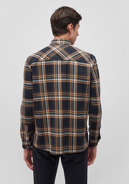 Kareli Lacivert Gomlek - Mavi фото 4