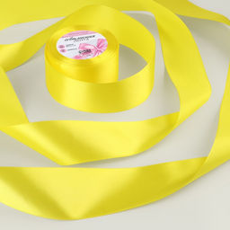 Лента атласная, 50 мм, 23±1 м, жёлтая №15
