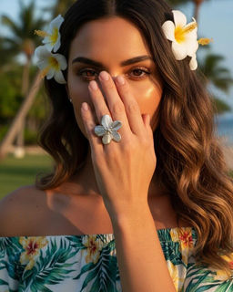 Кольцо с белым серебрением