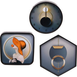 Часы настенные + пано 2шт "HOME STYLE" Обольщение, черный корпус