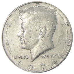 Монета 1/2 доллара (50 центов) 1974 года США