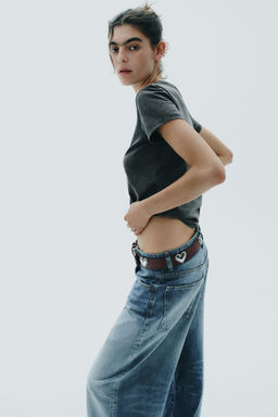 LEATHER HEART STUD BELT