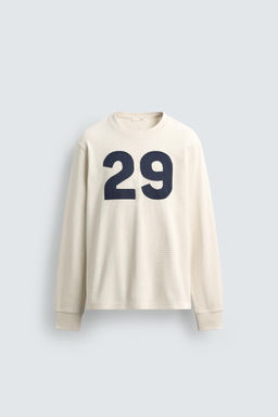 CAMISETA ESTRUCTURA WAFFLE N?MERO / Crudo - Zara фото 7