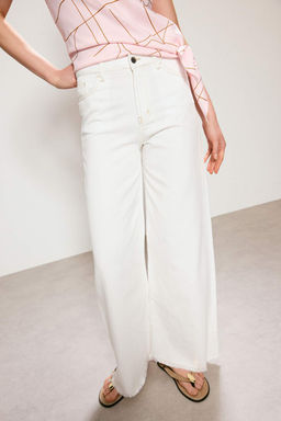 Trendyol Studio Ekru Tencel Kar?s?ml? Yuksek Bel Wide Leg Jeans TWOSS26JE00244 - Trendyolmilla фото 7