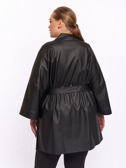 Кардиган кожаный KA04209BLK01