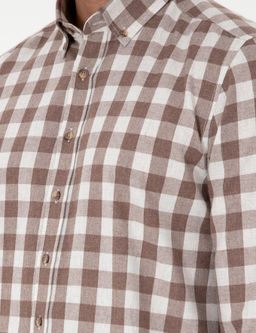 Kahverengi Kareli Regular Fit Uzun Kollu G_mlek - Pierre cardin фото 7