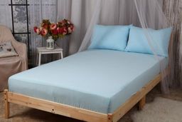 Простыня трикотажная на резинке Мерцана (Голубой) MERC04 140x200