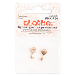 Zlatka Подвеска FMK-P04 ключ 13 х 6 мм 5 х 2 шт 02 под золото  фото 3