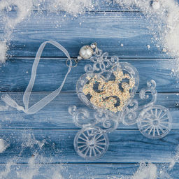 Цена за 2 шт. Ёлочная игрушка Зимнее волшебство. Карета, блеск 1112 см, прозрачный