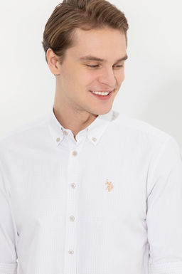 U. S. Polo Assn / Мужская белая рубашка с длинным рукавом - U.s. polo assn фото 2