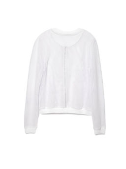 CONTE Белый фактурный бомбер в сеточку на молнии LJ 1133 white - Conte elegant фото 4