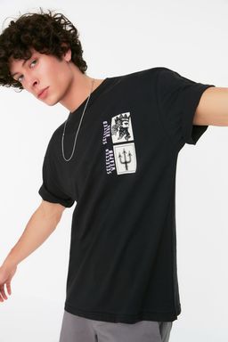 TRENDYOL MAN Lacivert Oversize/Genis Kesim K?sa Kollu Sanat Bask?l? 100% Pamuklu T-Shirt TMNSS21TS3559 - Trendyolmilla фото 12