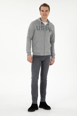 Мужской серый меланжевый вязаный кардиган Неожиданная скидка в корзине - U.s. polo assn фото 4