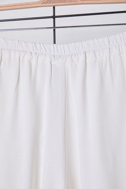 TRENDYOLMILLA Beyaz Keten Gorunumlu Wide Leg/Genis Paca Dokuma Pantolon TWOSS25PL00020  фото 9