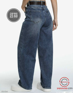 Джинсы багги с высокой посадкой