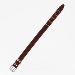 Ошейник кожаный на синтепоне, 82 х 4.5 см, ОШ 50-70 см, коричневый - Пижон фото 3