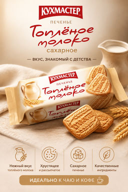 Печенье Кухмастер Топленое молоко сахарное 95 г