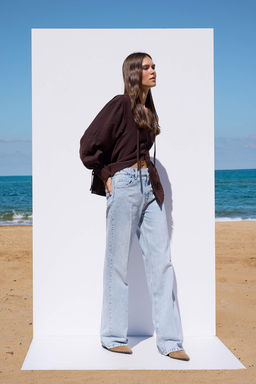 More Sustainable Mavi Rejeneratif Pamuk Normal Bel Utu Izli Wide Leg Jeans TWOAW26JE00220 - Trendyolmilla фото 2