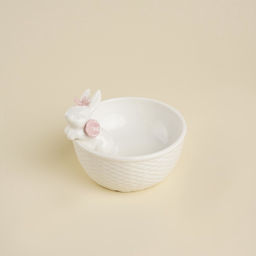 Конфетница SL Home «Лесные кролики», 13×10.3 см, фарфор, белая