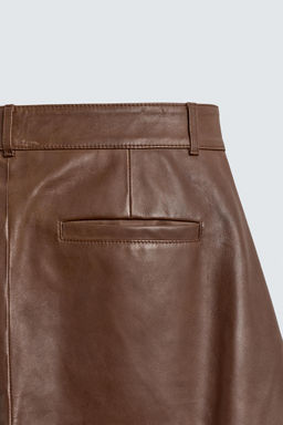 LEATHER BALLOON FIT TROUSERS - Zara фото 9