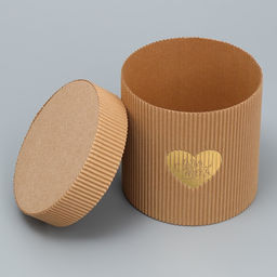 Шляпная коробка из микрогофры Сердце, 12 х 12 см - Дарите счастье фото 3