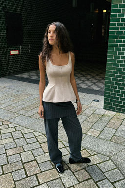 ZIPPED PEPLUM TOP - Zara фото 4