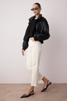 TRENDYOLMILLA Mavi Yuksek Bel Comfort Straight Jeans TWOSS25JE00099  фото 2
