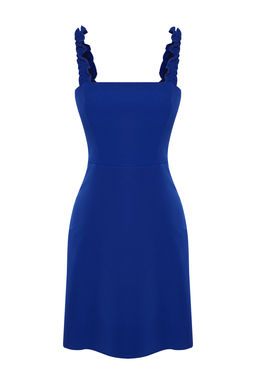 TRENDYOLMILLA Sar? A Kesim Kare Yaka Ask? Detayl? Mini Dokuma Elbise TWOSS22EL2175  фото 25