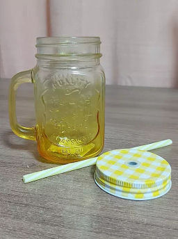 Кружка стекло, 450 мл, с крыш, с трубочкой, SDFG0114-2 (298248) - Daniks фото 8