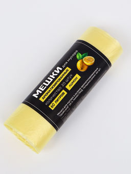 Мешки для мусора в рулоне ароматизированные "UpakLand" 60 л, лимон ПНД, толщина 10 мкм, 20 шт 110081