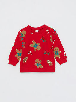 Bisiklet Yaka Uzun Kollu Y?lba?? Temal? Erkek Bebek Sweatshirt ve Pantolon 2li Tak?m - Waikiki фото 2