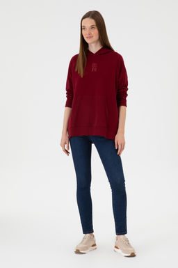 Kad_n Bordo Sweatshirt Sepette S_rpriz _ndirim - U.s. polo assn фото 4