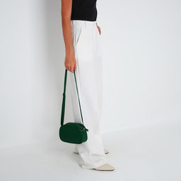 Сумка женская кросс-боди на молнии, 21×7×14 см, зелёная