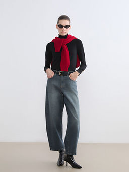 Barrel Fit Kad?n Jean Pantolon