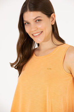 U. S. Polo Assn Женская оранжевая футболка без рукавов с круглым вырезом - U.s. polo assn фото 3