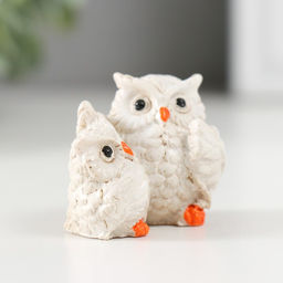 Цена за 2 шт. Фигурка полистоун «Сова и совёнок», 2.7×4.3×3.8 см, МИКС