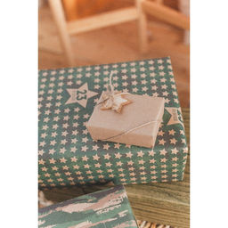 Цена за 10 шт. Бумага упаковочная крафтовая Звёзды 23 февраля, 50?70 см