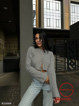 Вязаная кофта женская на завязках