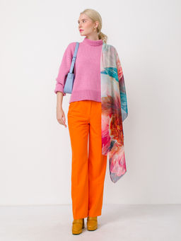 Большой, мягкий, тонкий и очень нежный двусторонний палантин с рисунком в стиле арт-деко - Tantino фото 2