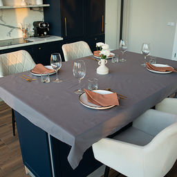 Скатерть 120х145, саржа, 100% хлопок, Графит ВБ 120х145