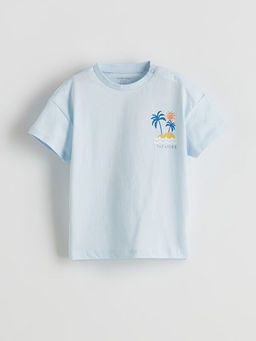 Bask?l? Erkek Bebek Tulum ve ?ort 2li