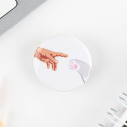 Цена за 10 шт. Значок металлический, закатной Смирись я девушка, 25 мм, МИКС